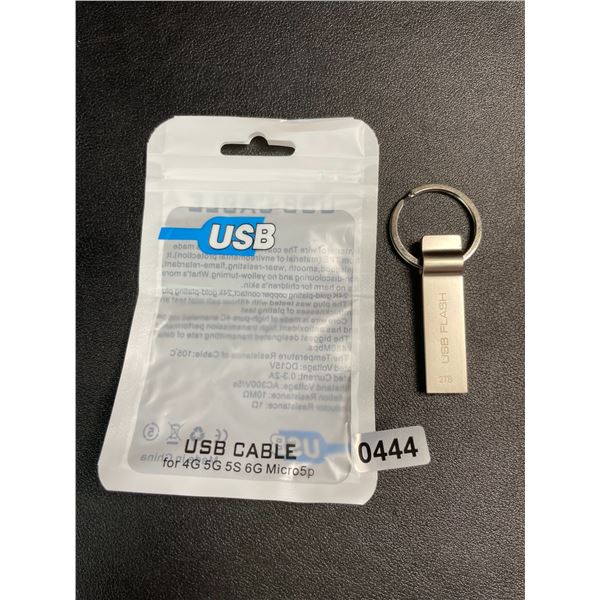 1 2TB Portable USB Flash Drive/Keychain USB Storage Drive - New