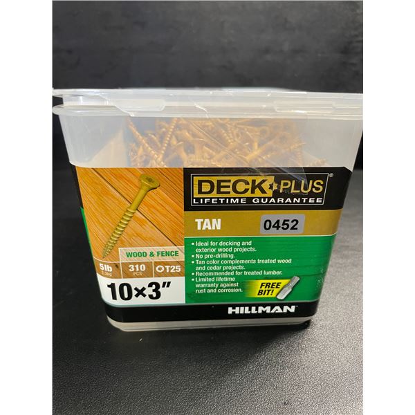 1 5LB Container of Hillman Deck Screws (#10 x 3") Ideal for Wood/Deck Projects - New