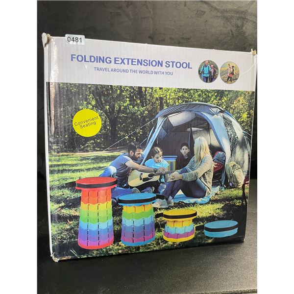 1 Folding/Portable Extension Stool - Blue - Great for Camping/Travel/etc. - New