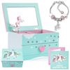 Image 1 : 1 Unicorn Musical Jewelry Box for Girls with Unicorn Charm Bracelet (Gift Set) - Brand New