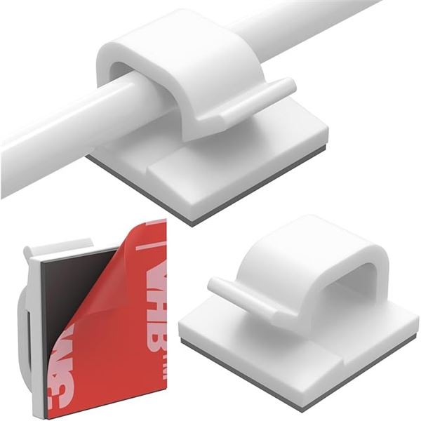 4 Packs of Cable Clips - 40PCS Per Box - Cord Management Clips - New