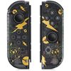 Image 1 : 1 Set of Gold/Black Pikachu Pokemon Design Joycon Controllers for Nintendo Switch - New