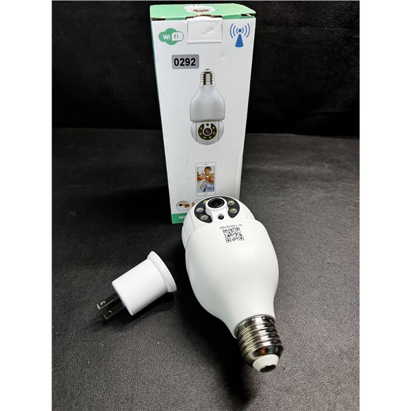 1 Smart Wifi Light Bulb Security Camera with Additional 110v Adapter - New
