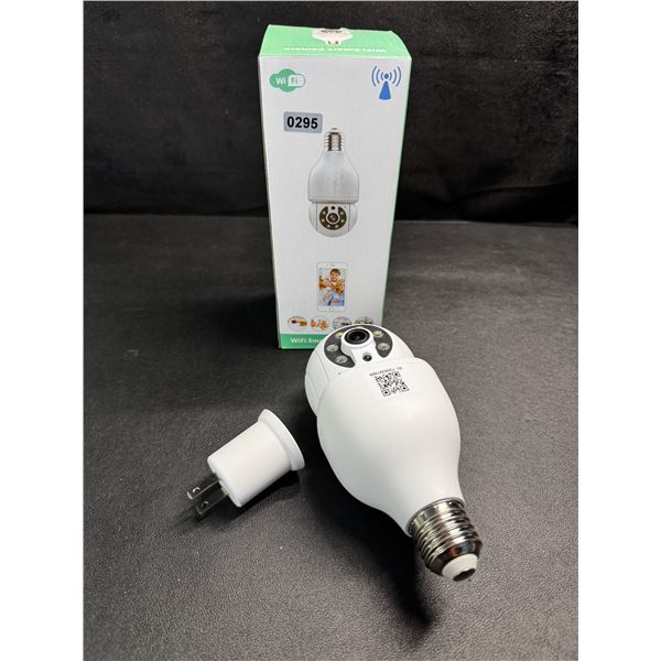 1 Smart Wifi Light Bulb Security Camera with Additional 110v Adapter - New
