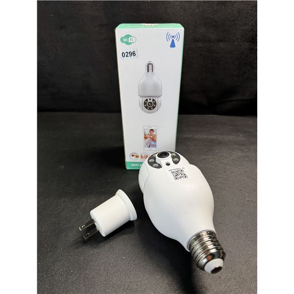 1 Smart Wifi Light Bulb Security Camera with Additional 110v Adapter - New