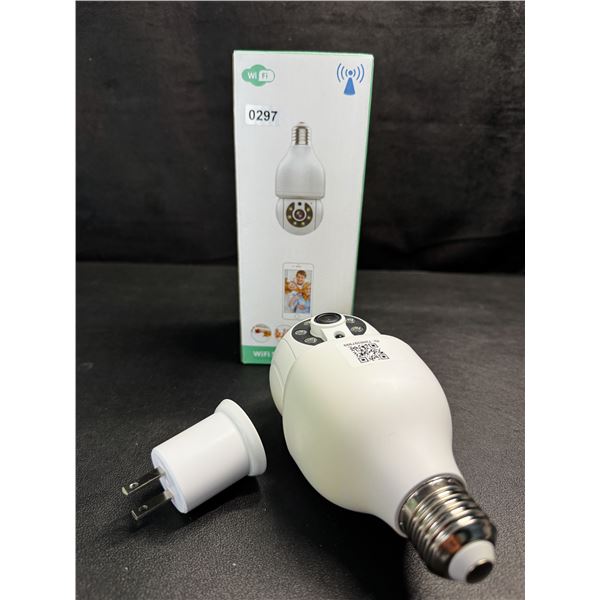 1 Smart Wifi Light Bulb Security Camera with Additional 110v Adapter - New