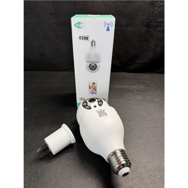 1 Smart Wifi Light Bulb Security Camera with Additional 110v Adapter - New