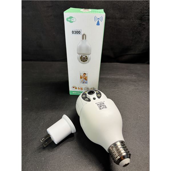 1 Smart Wifi Light Bulb Security Camera with Additional 110v Adapter - New