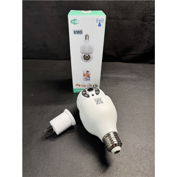 1 Smart Wifi Light Bulb Security Camera with Additional 110v Adapter - New