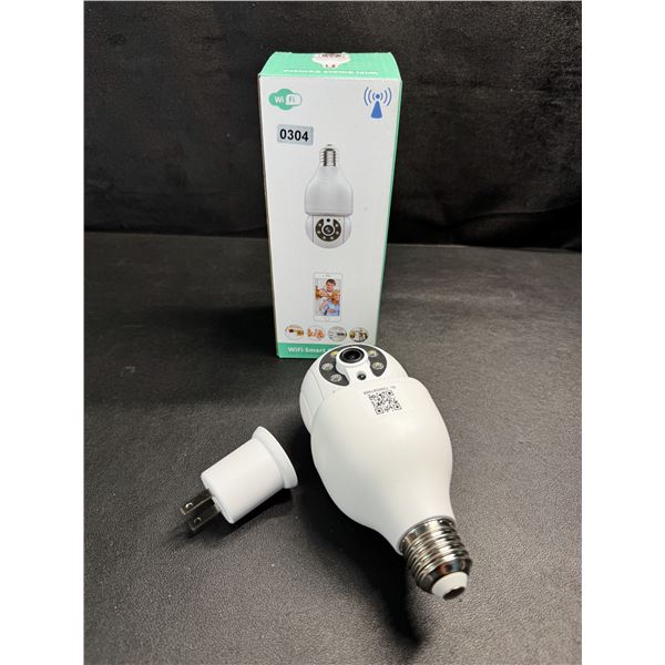 1 Smart Wifi Light Bulb Security Camera with Additional 110v Adapter - New