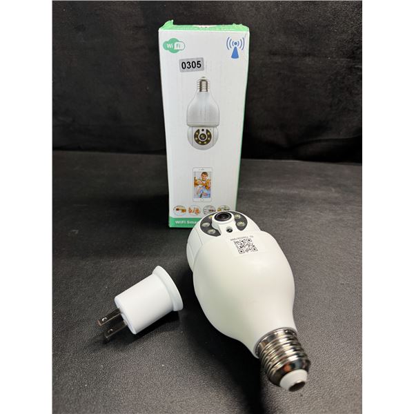 1 Smart Wifi Light Bulb Security Camera with Additional 110v Adapter - New
