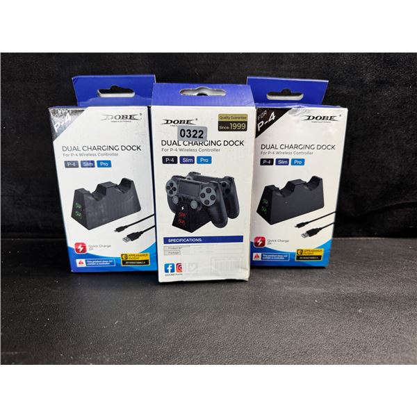 3 Dobe Dual Charging Docks for PS4 Controllers Only - New