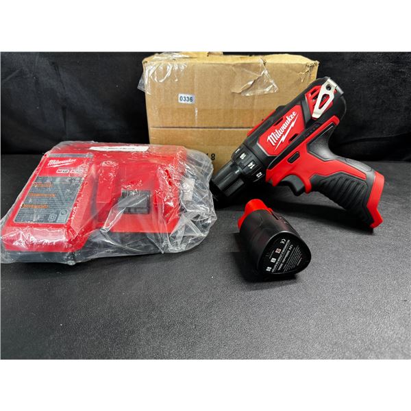 1 Milwaukee M12 3/8" Drill/Driver - Tool/Battery and Charger Included - New