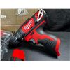 Image 2 : 1 Milwaukee M12 3/8" Drill/Driver - Tool/Battery and Charger Included - New