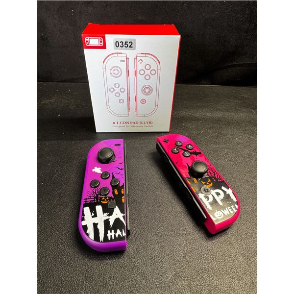 1 Pair of Nintendo Switch Joycons (Left and Right) Happy Halloween Design - New