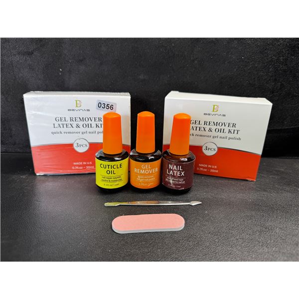 2 Boxes of Bevinas Gel Remover Latex and Oil Kit - New