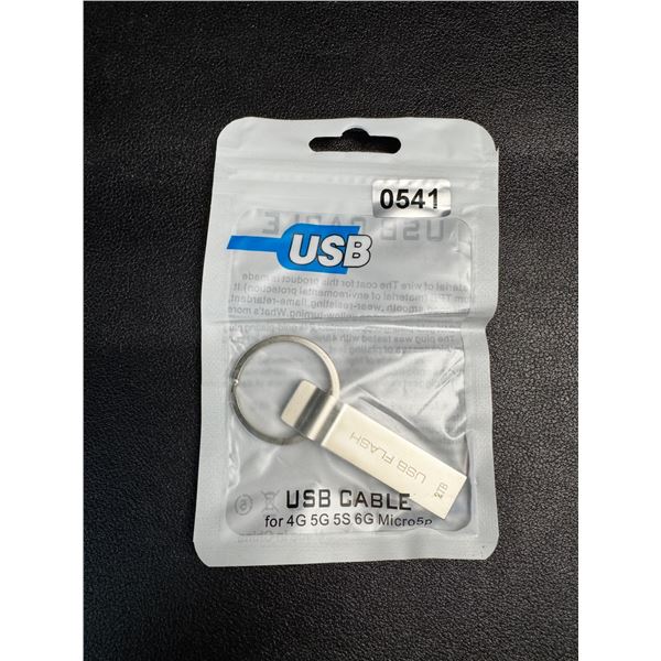 1 2TB Portable USB Flash Drive with Key Ring - New