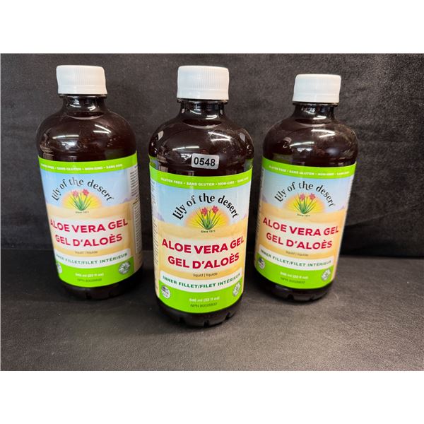 3 Bottles of Lily of The Desert Aloe Vera Gel Inner Fillet (946ml) - New