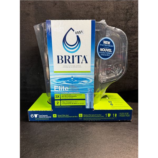 1 Brita Elite Advanced Carbon Core Water Filter Pitcher with Smart Filter - New