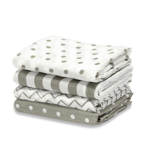 1 4-Pack of CuddleBug Premium Muslin Baby Swaddle Wraps - New
