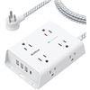 Image 1 : 1 Surge Protector Power Strip with 8 Outlets, 4 USB Ports & 5FT Extension Cord - Brand New!