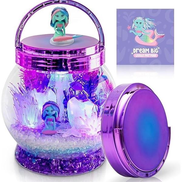 1 DIY Light-Up Mermaid Terrarium Kit for Kids - Brand New!