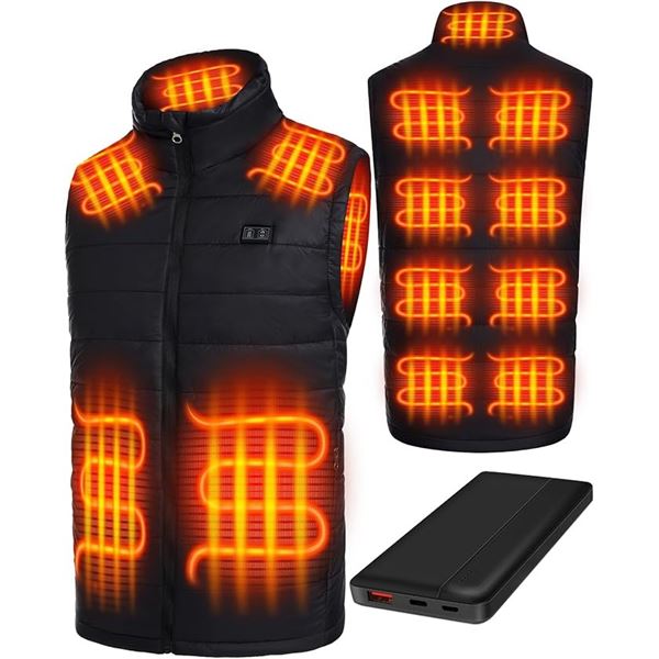 1 Electric Heated Vest with Powerbank - Size XL - 13 Heating Zones - Brand New