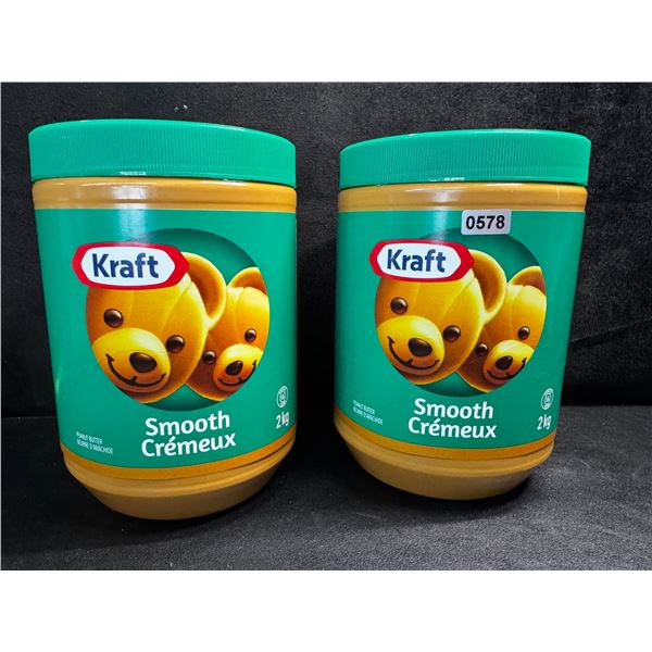 2 2KG Jars of Kraft Smooth Peanut Butter EXP AUG28/25 - New