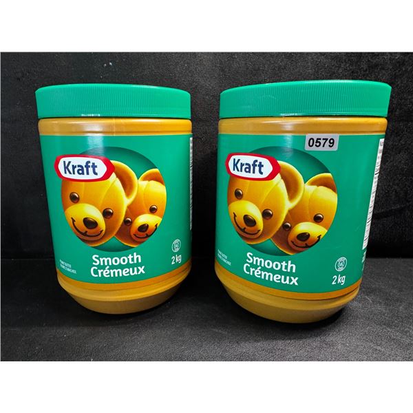2 2KG Jars of Kraft Smooth Peanut Butter EXP AUG28/25 - New