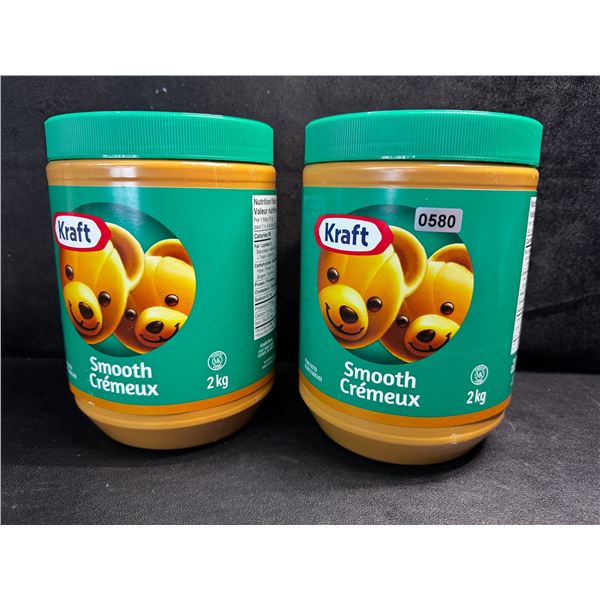 2 2KG Jars of Kraft Smooth Peanut Butter EXP AUG28/25 - New