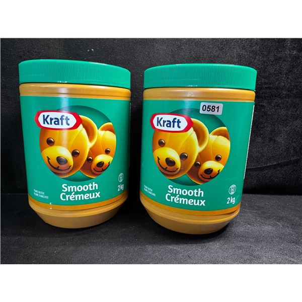 2 2KG Jars of Kraft Smooth Peanut Butter EXP AUG28/25 - New