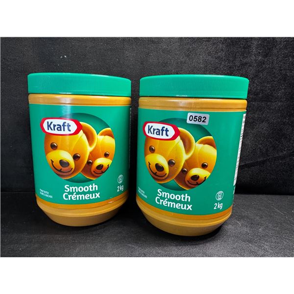 2 2KG Jars of Kraft Smooth Peanut Butter EXP AUG28/25 - New