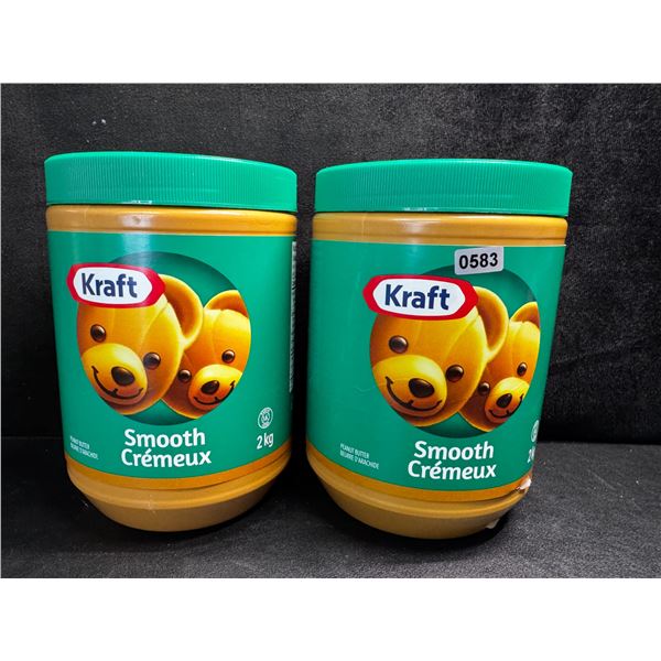 2 2KG Jars of Kraft Smooth Peanut Butter EXP AUG28/25 - New