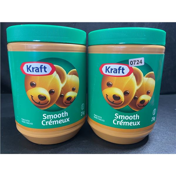 2 Kraft Smooth Peanut Butter - Large 2KG Tubs - BB: AU 28/2025