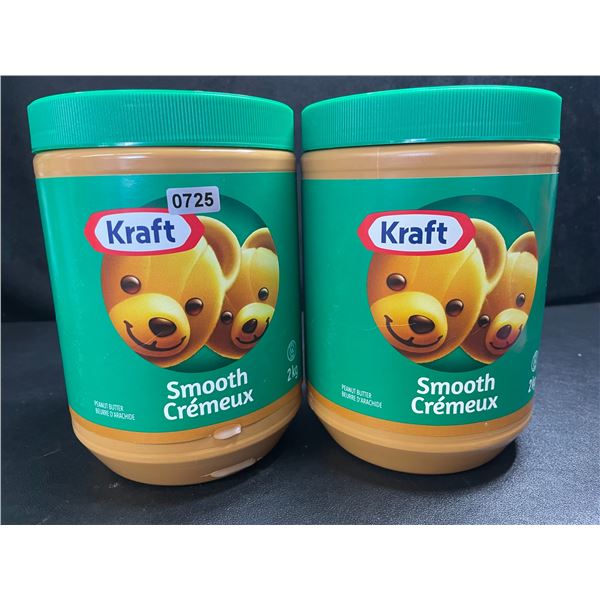 2 Kraft Smooth Peanut Butter - Large 2KG Tubs - BB: AU 28/2025