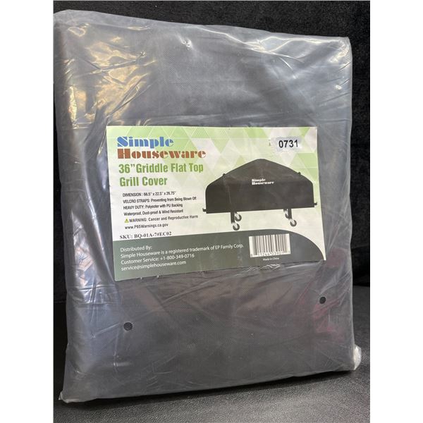 1 36-Inch BBQ Grill Cover/Griddle Flat Top Grill Cover - Size: 66.5" x 22.5" x 26.75" - Brand New