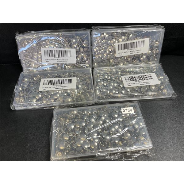 5 Packs of Steel/Heavy Duty Thumb Tacks (600PCS Each) - New