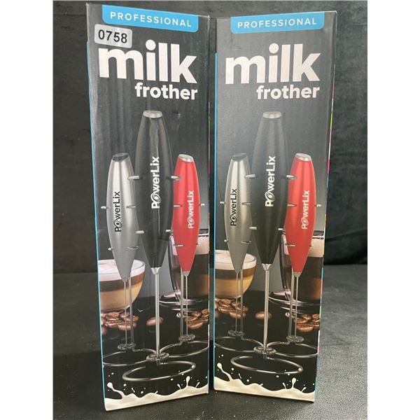 2 PowerLix Professional Electric Milk Frothers - Brand New!