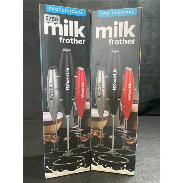 2 PowerLix Professional Electric Milk Frothers - Brand New!