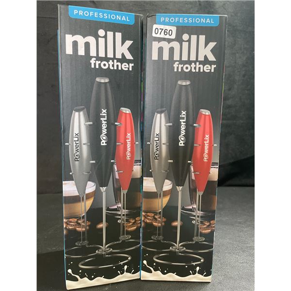 2 PowerLix Professional Electric Milk Frothers - Brand New!