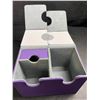 Image 7 : 1 ZLCA Premium Leather Card Deck Box w/ Dice Tray; 200+ Trading Card Storage Box - Purple - New
