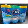 Image 1 : 3-Pack Clorox Disinfecting Wipes - 3 Tubs x 75 Wet Wipes Each (2x Crisp Lemon, 1x Fresh Scent) - New