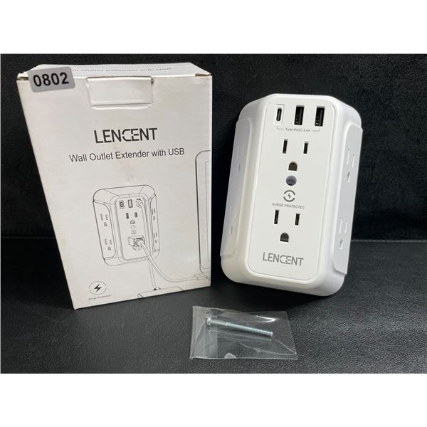 1 Lencent Multi-Outlet Wall Outlet Extender with USB - Brand New!