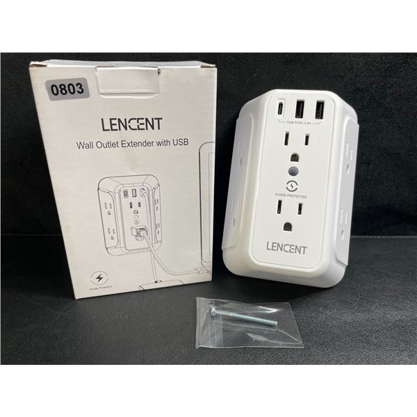 1 Lencent Multi-Outlet Wall Outlet Extender with USB - Brand New!