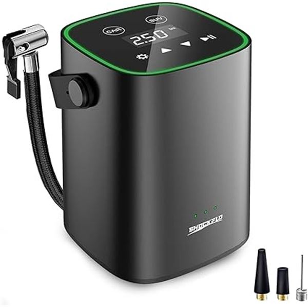 1 ShockFlo Smart Tire Inflator/Portable Air Compressor for Car Tires - Dual Power Supply - New