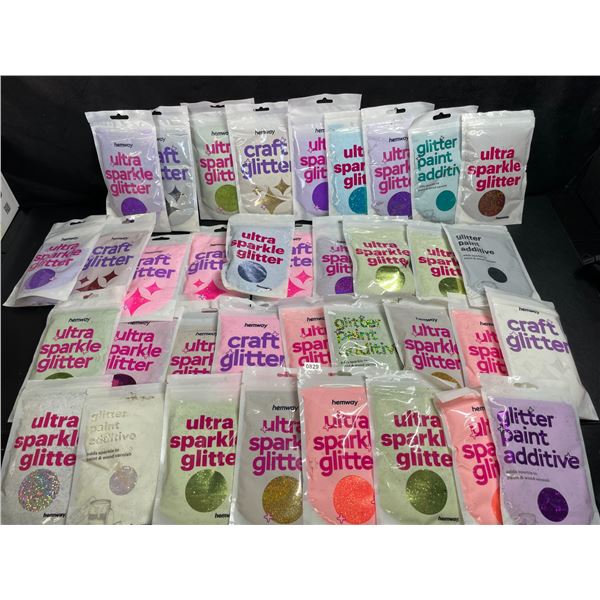 33 Packs of Hemway Premium Ultra Sparkle Craft Glitters - Assorted Colours - Brand New