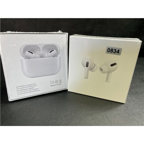 2 Pairs of TWS Airpod-Style Wireless Earbuds with Charging Cases - White - New