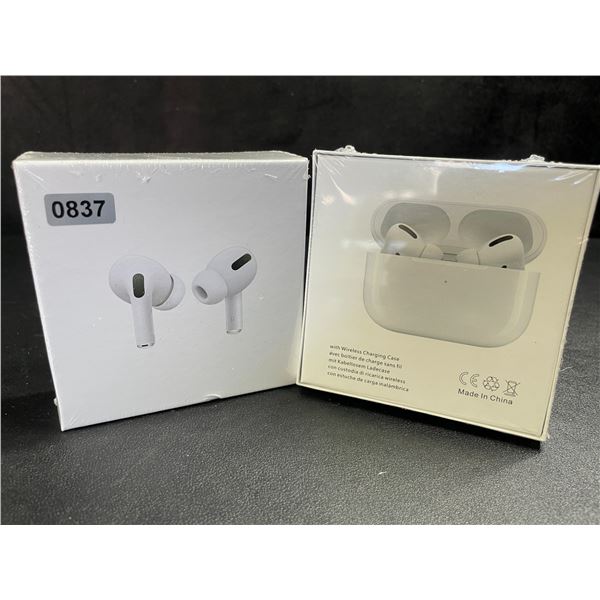 2 Pairs of TWS Airpod-Style Wireless Earbuds with Charging Cases - White - New
