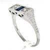 Image 9 : Antique Art Deco 20k Gold .45 ctw European Diamond & Sapphire Moi et Toi Band Ri