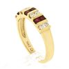Image 8 : 14K Gold 0.54 ctw Alternating Square Ruby & Round Diamond Channel Set Band Ring